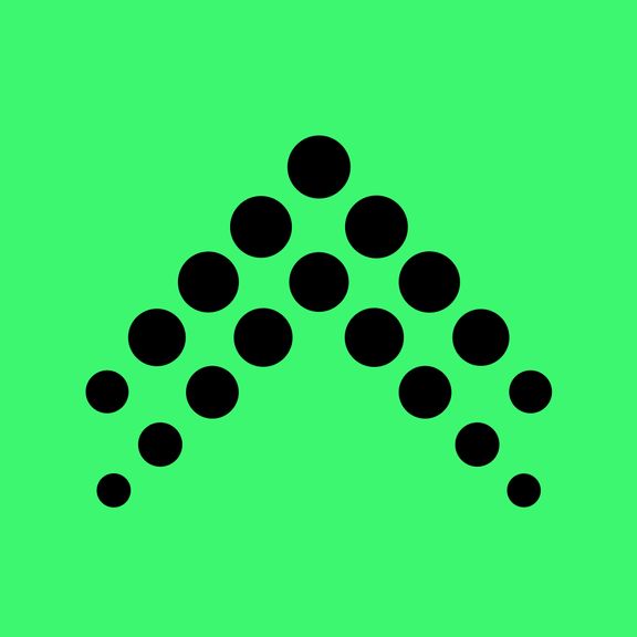 The Arcway app icon: the same arch in black dots on a paler green