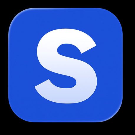 A white S on a blue app icon