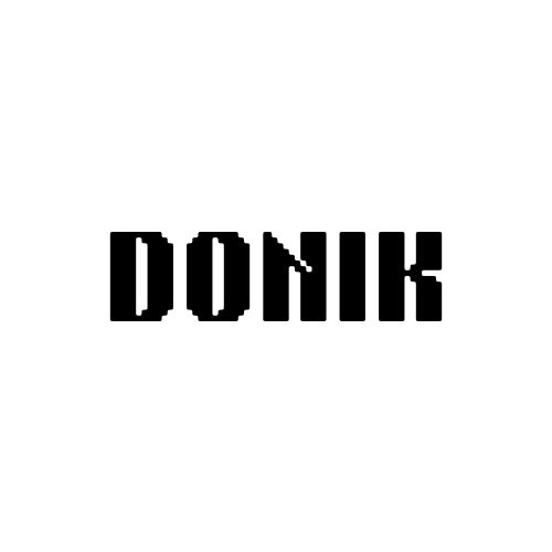 DONIK in heavy black pixel letters